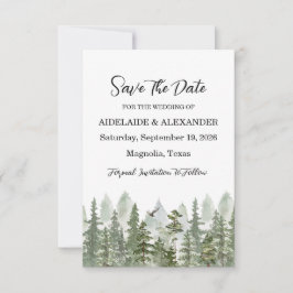 Woodland Forest foto bruiloft groen Save The Date