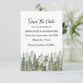 Woodland Forest foto bruiloft groen Save The Date (Staand voorkant)