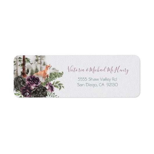 Woodland Forest Fox Address label (Voorkant)