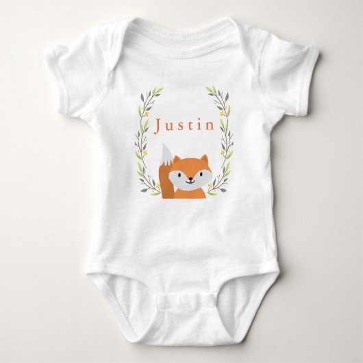 Woodland Forest Fox Baby Onsie Romper (Voorkant)