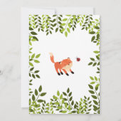 Woodland Forest Fox First Birthday Invitation Kaart (Achterkant)