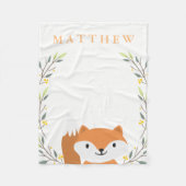 Woodland Forest Fox Fleece Blanket (Voorkant)