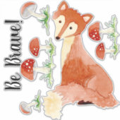 Woodland Forest Fox Waterverf Wees dapper kwekerij Sticker (Voorkant)