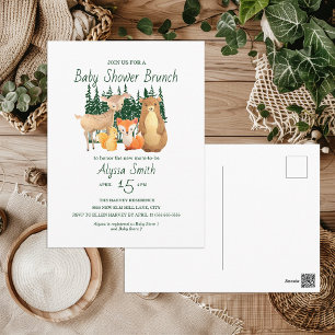 Woodland Forest Friends Baby shower Brunch Briefkaart