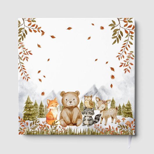 Woodland Forest Friends Baby Shower Guest Book Gastenboek (Achterkant)