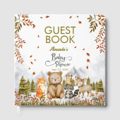 Woodland Forest Friends Baby Shower Guest Book Gastenboek (Voorkant)