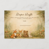 Woodland Forest Friends Diapper Raffle Informatiekaartje (Voorkant)