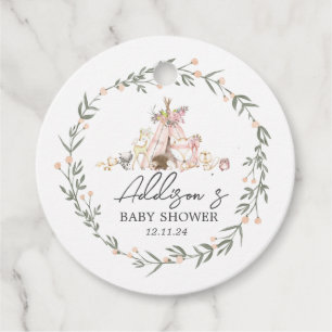 Woodland Forest Friends Favor tag Bedankjes Labels