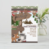 Woodland Forest Friends Kinderverjaardagsfeestje Kaart (Staand voorkant)
