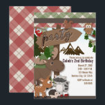 Woodland Forest Friends Kinderverjaardagsfeestje Kaart<br><div class="desc">aanpassen met elke tekst</div>