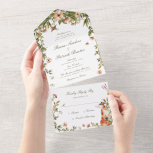 Woodland Forest Garden Wedding All In One Uitnodiging