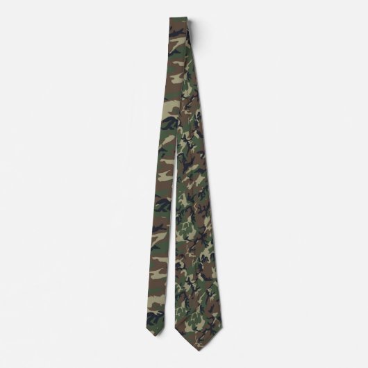 Woodland Forest Green Camouflage Pattern Stropdas (Achterkant)
