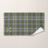Woodland Forest Green Grey Pset Monogram Name Bad Handdoek (Handdoek)