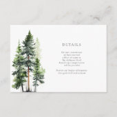 Woodland Forest Green Pines Weddenschap Details Informatiekaartje (Voorkant)