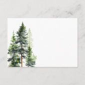 Woodland Forest Green Pines Weddenschap Details Informatiekaartje (Achterkant)