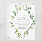 Woodland Forest Greenery Baptism of Christening Kaart (Voorkant)