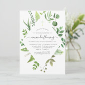 Woodland Forest Greenery Baptism of Christening Kaart (Staand voorkant)