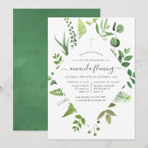 Woodland Forest Greenery Baptism of Christening Kaart