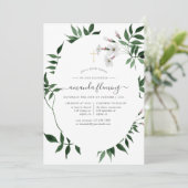 Woodland Forest Greenery Baptism of Christening Kaart (Staand voorkant)