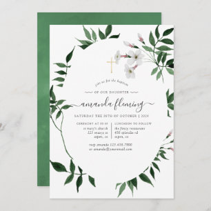 Woodland Forest Greenery Baptism of Christening Kaart
