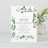 Woodland Forest Greenery Baptism of Christening Kaart (Staand voorkant)