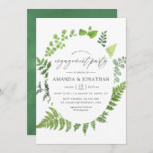 Woodland Forest Greenery Engagement Party Kaart (Voorkant / Achterkant)