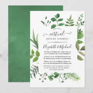 Woodland Forest Greenery Online Virtual Wedding Kaart
