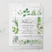 Woodland Forest Greenery Rustic Wedding Foto Kaart (Voorkant)