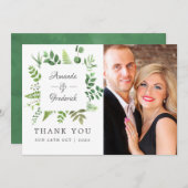 Woodland Forest Greenery Wedding Bedankkaart (Voorkant / Achterkant)