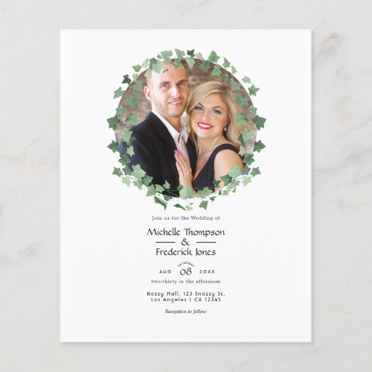 Woodland Forest Greenery Wedding Foto Flyer (Voorkant)