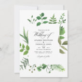 Woodland Forest Greenery Wedding Foto Kaart (Voorkant)