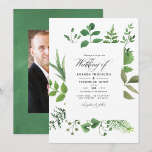 Woodland Forest Greenery Wedding Foto Kaart
