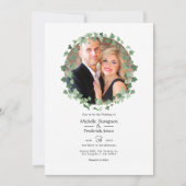 Woodland Forest Greenery Wedding Foto Kaart (Voorkant)