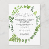 Woodland Forest Greenery Wedding Guest Details Informatiekaartje (Voorkant)