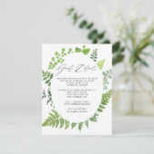Woodland Forest Greenery Wedding Guest Details Informatiekaartje (Staand voorkant)