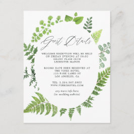 Woodland Forest Greenery Wedding Guest Details Informatiekaartje