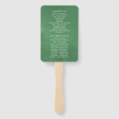 Woodland Forest Greenery Wedding Programme Handwaaier (Achterkant)