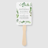 Woodland Forest Greenery Wedding Programme Handwaaier (Voorkant)