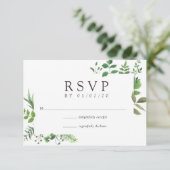 Woodland Forest Greenery Wedding RSVP Kaartje (Staand voorkant)