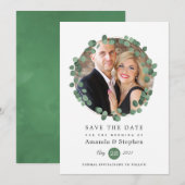 Woodland Forest Greenery Wedding Save The Date (Voorkant / Achterkant)
