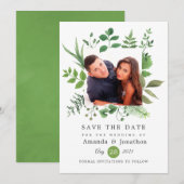 Woodland Forest Greenery Wedding Save The Date (Voorkant / Achterkant)