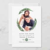 Woodland Forest Greenery Wedding Save The Date (Voorkant)