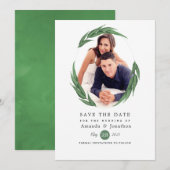 Woodland Forest Greenery Wedding Save The Date (Voorkant / Achterkant)