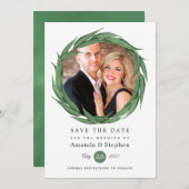 Woodland Forest Greenery Wedding Save The Date (Voorkant / Achterkant)