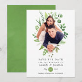 Woodland Forest Greenery Wedding Save The Date (Voorkant / Achterkant)