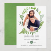Woodland Forest Greenery Wedding-uitstel Save The Date (Voorkant / Achterkant)