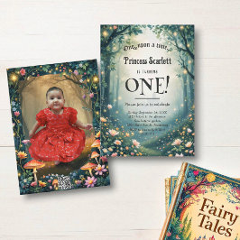 Woodland Forest grillige sprookje 1e verjaardag Kaart