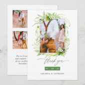 Woodland Forest groen bruiloft foto collage Bedankkaart (Voorkant / Achterkant)