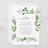 Woodland Forest groen bruiloft update Kaart (Voorkant)