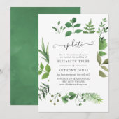 Woodland Forest groen bruiloft update Kaart (Voorkant / Achterkant)